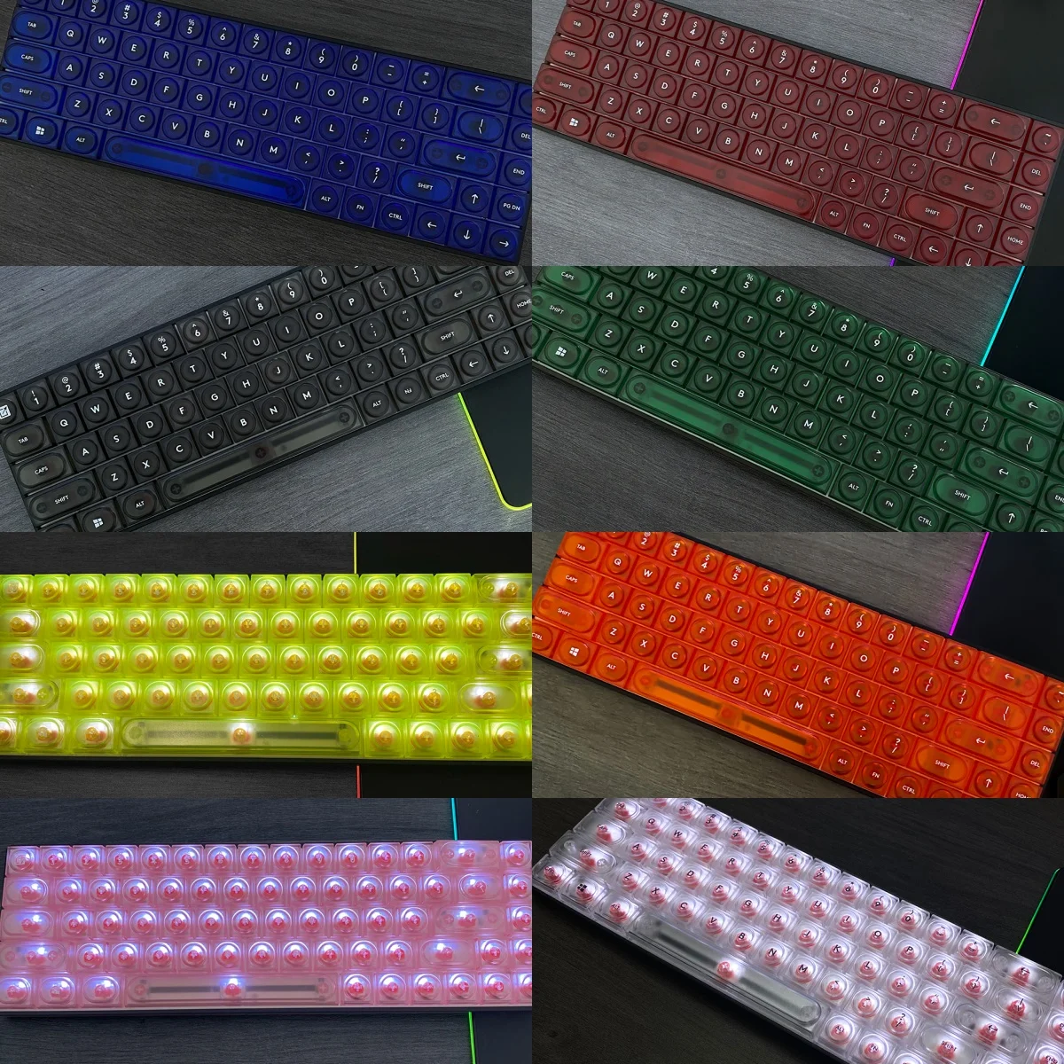 

Colorful Transparent Jelly Color Personalized PC Material Imported From Germany Doys Toy Keycaps, Customized Keycaps Cherry Key