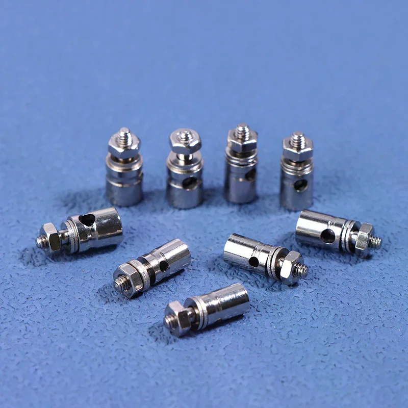 10Pcs RC Airplane Boat Pushrod Metal Linkage Stopper Servo Connectors Adjustable Diameter 2.1MM/1.8MM/1.2MM Helicopter RC Boat