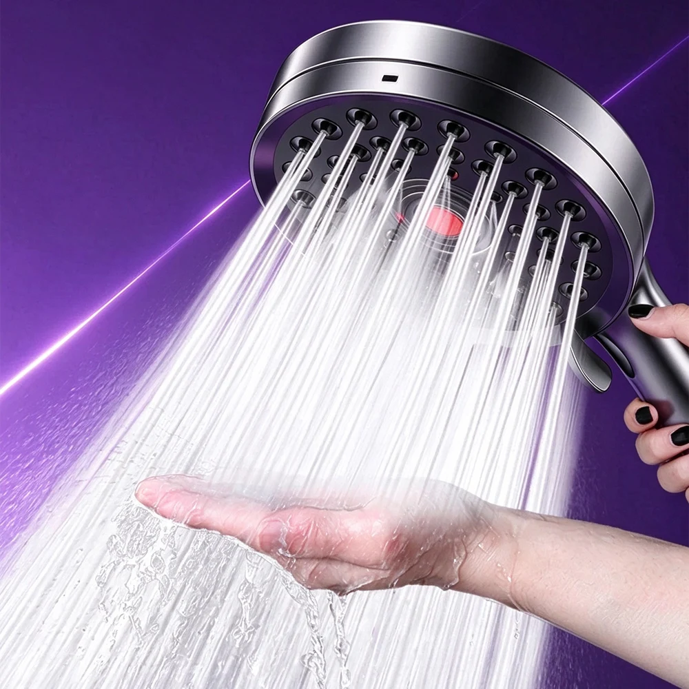 12cm Dirt Removal Pressure Boosting Shower Head 4 Mode Rainfall Shower Anti-blocking Hand Showerhead Mixer Bathroom Accessories