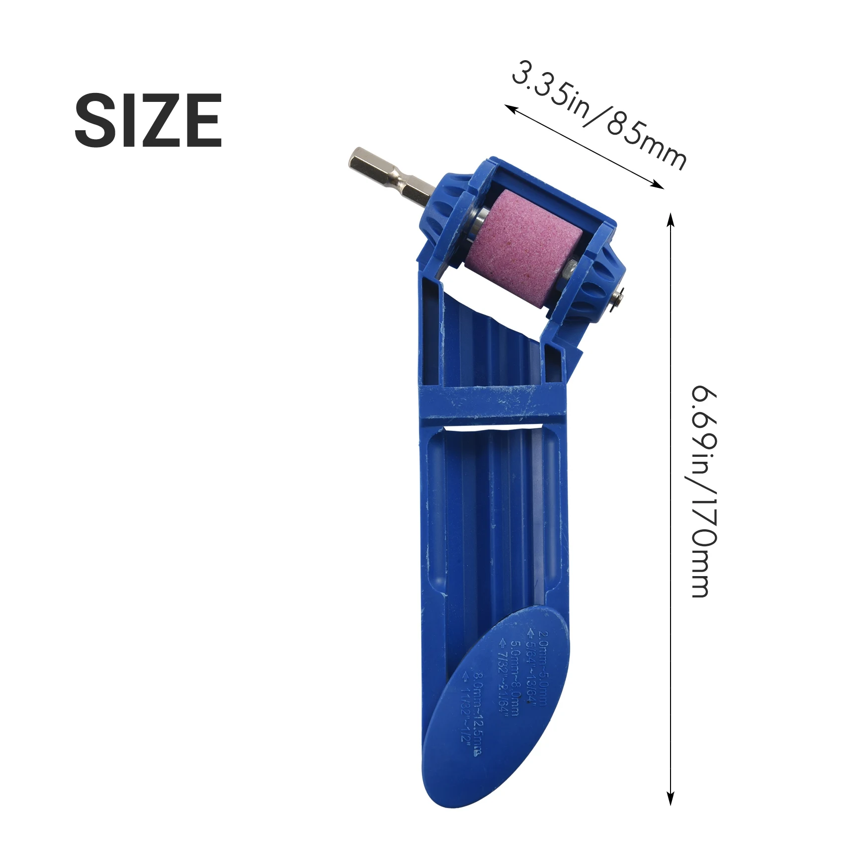 Affilatrice per punte da trapano da 2-12.5mm strumento portatile per mola in corindone strumento per mola per smerigliatrice per lucidatura con trapano resistente al corindone