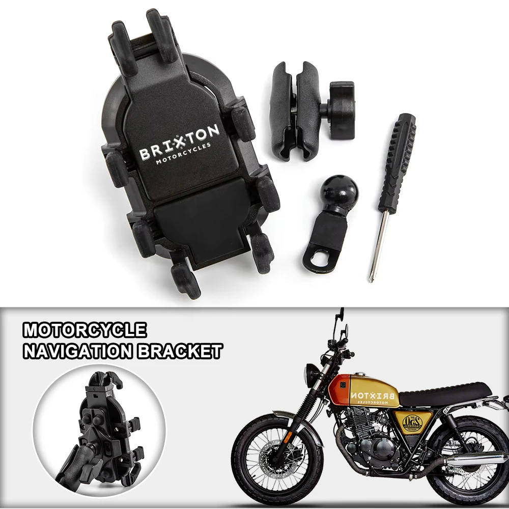 

Rearview Mirror Motorcycle Phone Mount Anti-Shake Rotation Holder For BRIXTON Cromwell 125 1200 BX125R BX150 Sunray Felsberg 250
