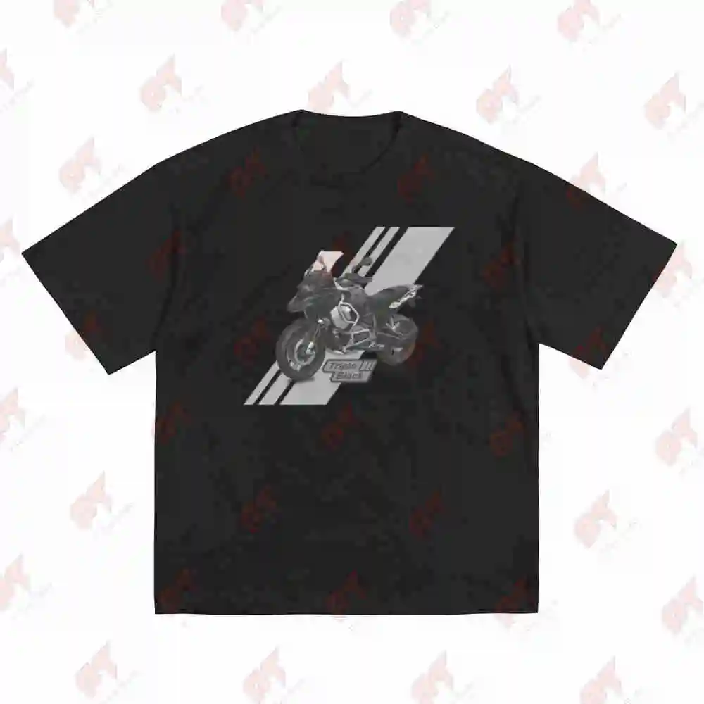 R1250 GS Adv Triple Black Motorcycle Short Sleeve Tee 100% Cotton T-Shirt