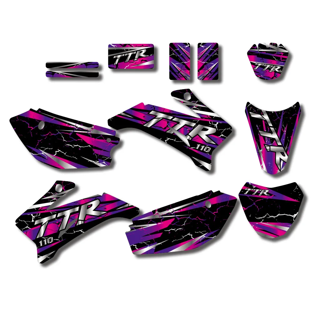 AliExpress NONE Motorcycle Stickers Fairing Graphics Background Decals Kit For Yamaha TTR110 TTR 110 All Years Customize Dirt Bike Decoration