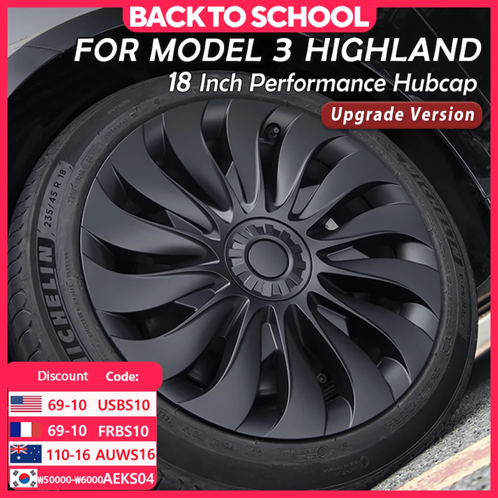 

4 шт., колпачок колеса для Tesla Model 3 Highland 2024, 18 дюймов
