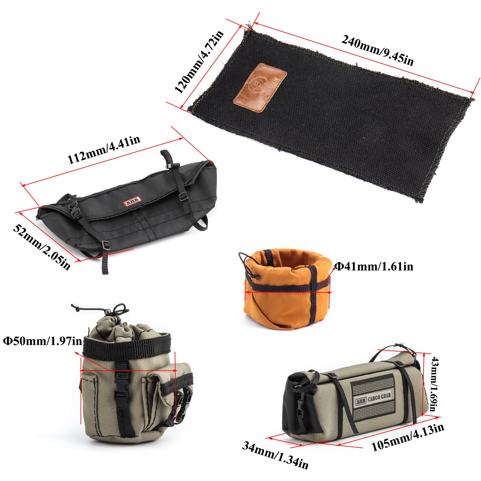 Replica Bag Simulation Roof Roll Up Sleeping Bag Scale Decoration for 1/10 1/16 1/18 RC Crawler Car SCX10 TRX4 TRX4M WPL