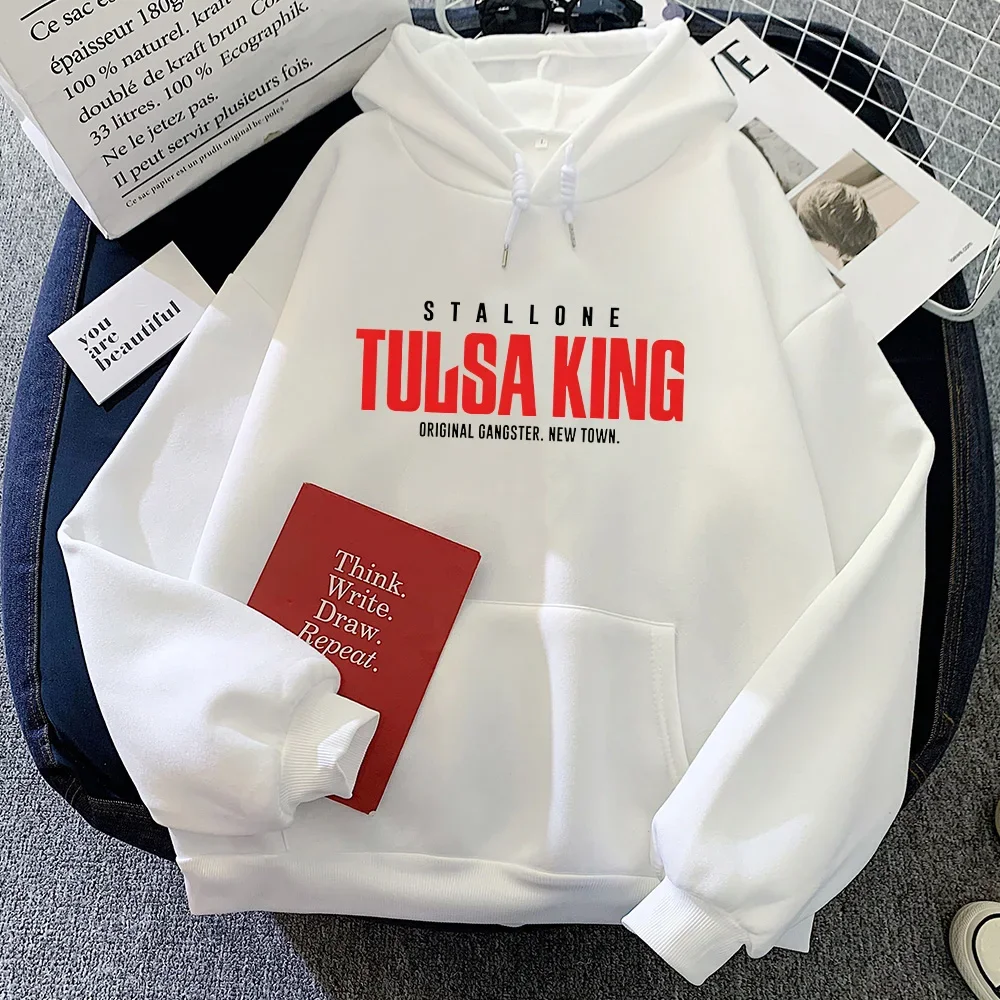 Tulsa King Unisex Hoodies Letter Printing Hooded Casual Sweatshirt with Pocket Harajuku Clothing Sudaderas Gothic Soft Pullovers