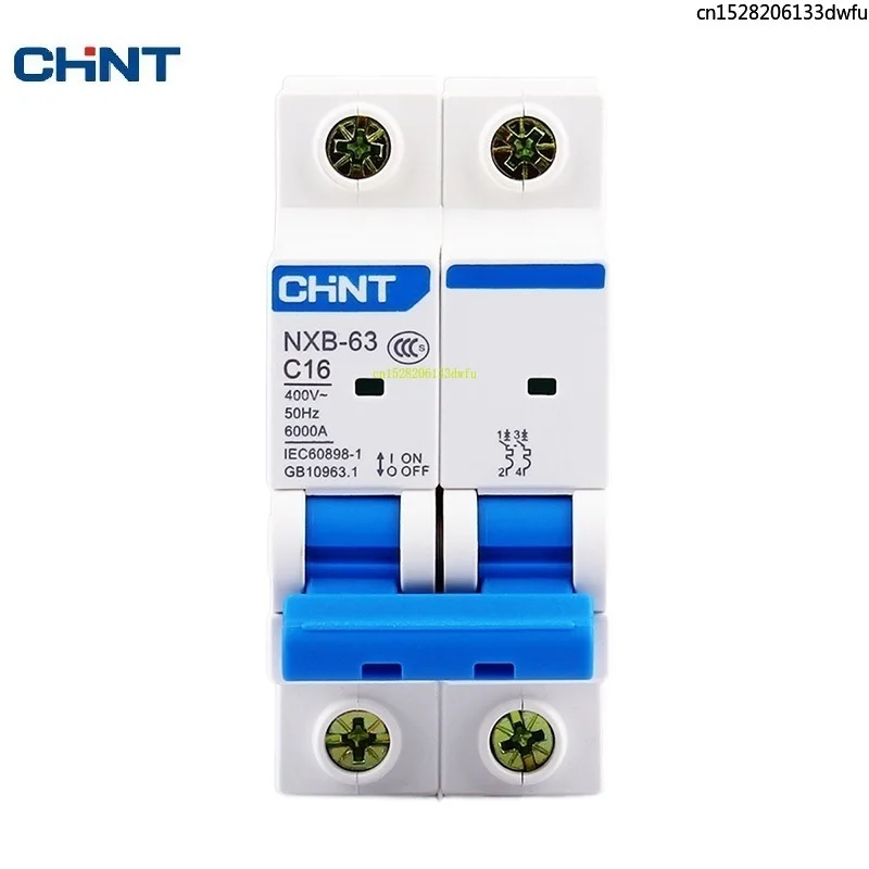 CHINT MCB NXB-63 2P 2A 10A 16A 32A 40A 63A Miniature Circuit Breaker C Curve AC 230/400V DIN Rail Mounting Miniature Household