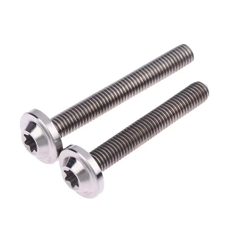 M5 سبائك التيتانيوم TC4 فراشة Bhaped الصحن الطائر دراجة نارية قذيفة تعديل مع مسامير الزخرفية وزهر البرقوق في الداخل