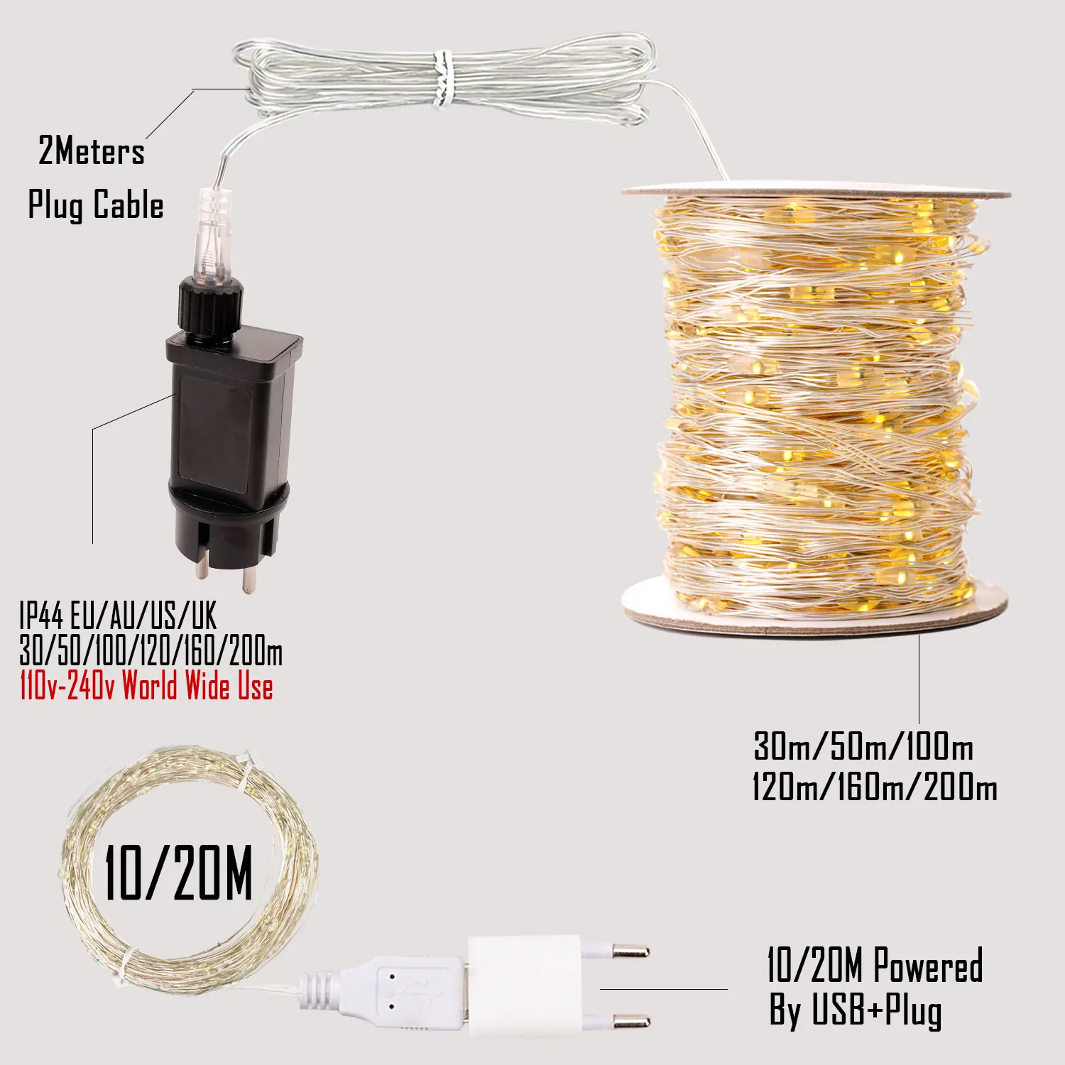 Guirxiété Lumineuse de Noël à 1000LED, Rideau en Fil d'Argent, Étanche, Décoration de ixde Vacances, 2024