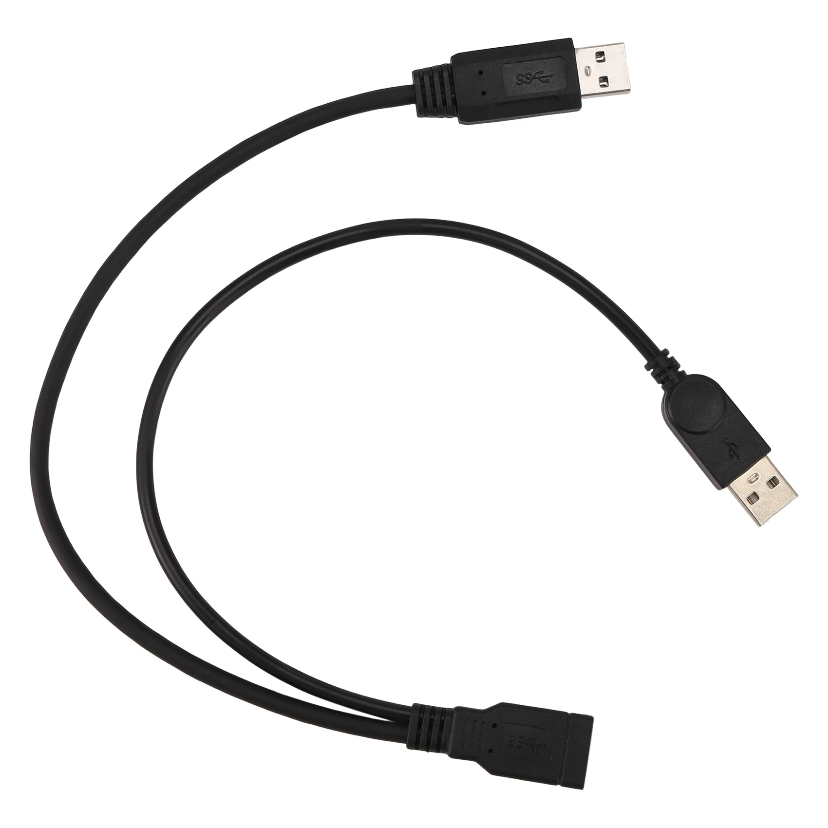 DT21 USB 3.0 Y Extension Cable Female to Dual USB Male for 2.5 inch External Hard Drive, Extra Power Data, 30cm, Black
