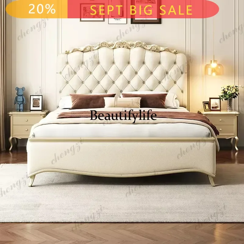 DD Gold Comforter Double Bed Luxury Platform Modern Full Size Double Bed Monster Living Room Lit 2 Personnes Home Furniture