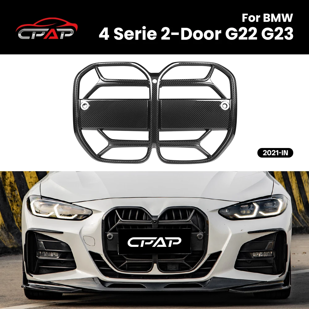

Front Kidney Bumper Grille Real Dry Carbon Fiber Hood Grills For BMW 4 Series 2 Door G22 2021-IN Auto Replacement Part CSL Style