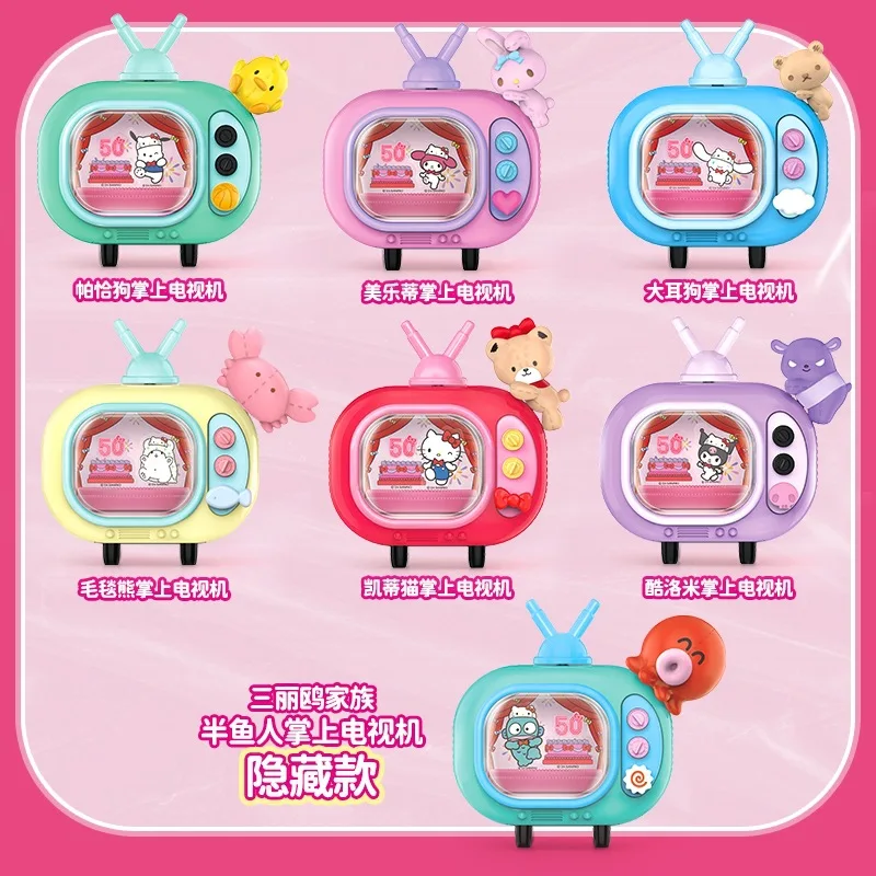 Nieuwe Sanrio Familie Hellokitty 50-jarig Jubileum Handheld Tv-Serie Blinde Doos Trendy Speelgoed Schattig Desktop Ornament Verrassingsgeschenk