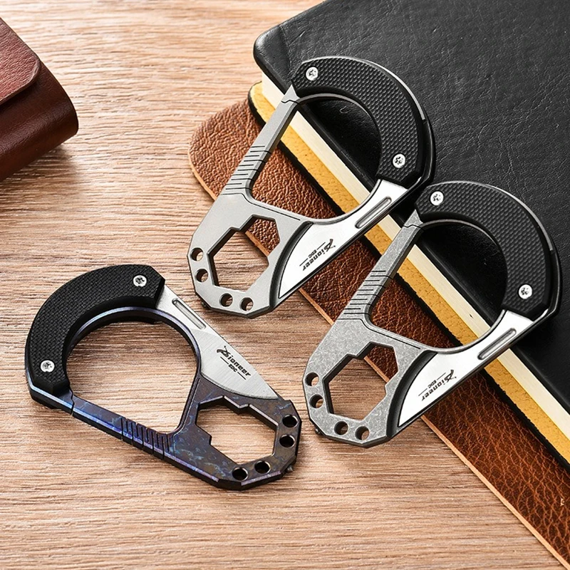 Titanium Alloy Keychain EDC Multifunctional Tool With Hex Wrench G10 Handle Portable Outdoor Survival Car Key Organizer