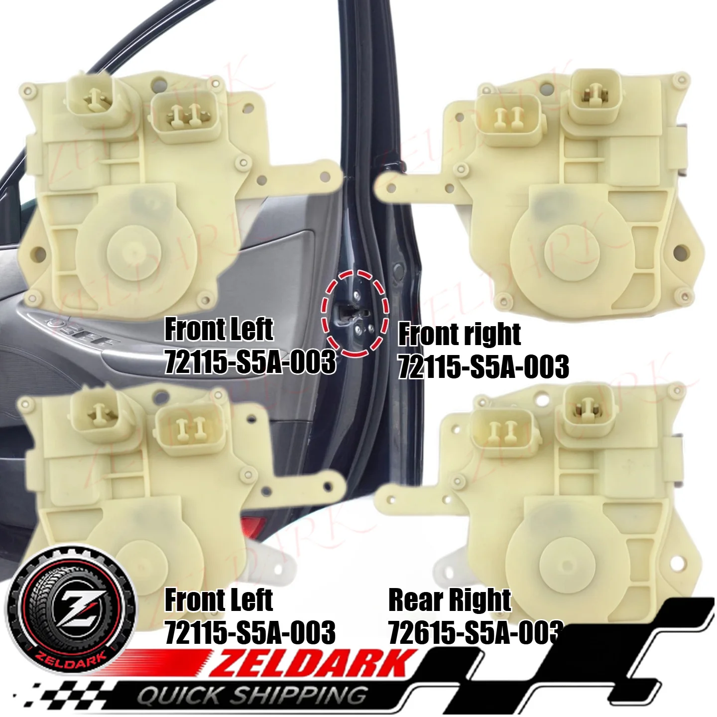 OEM 72115-S5A-003 72615-S5A-003 72155-S5A-003 72655-S5A-003 for Honda Door Lock Actuator Front/Rear Right/Left