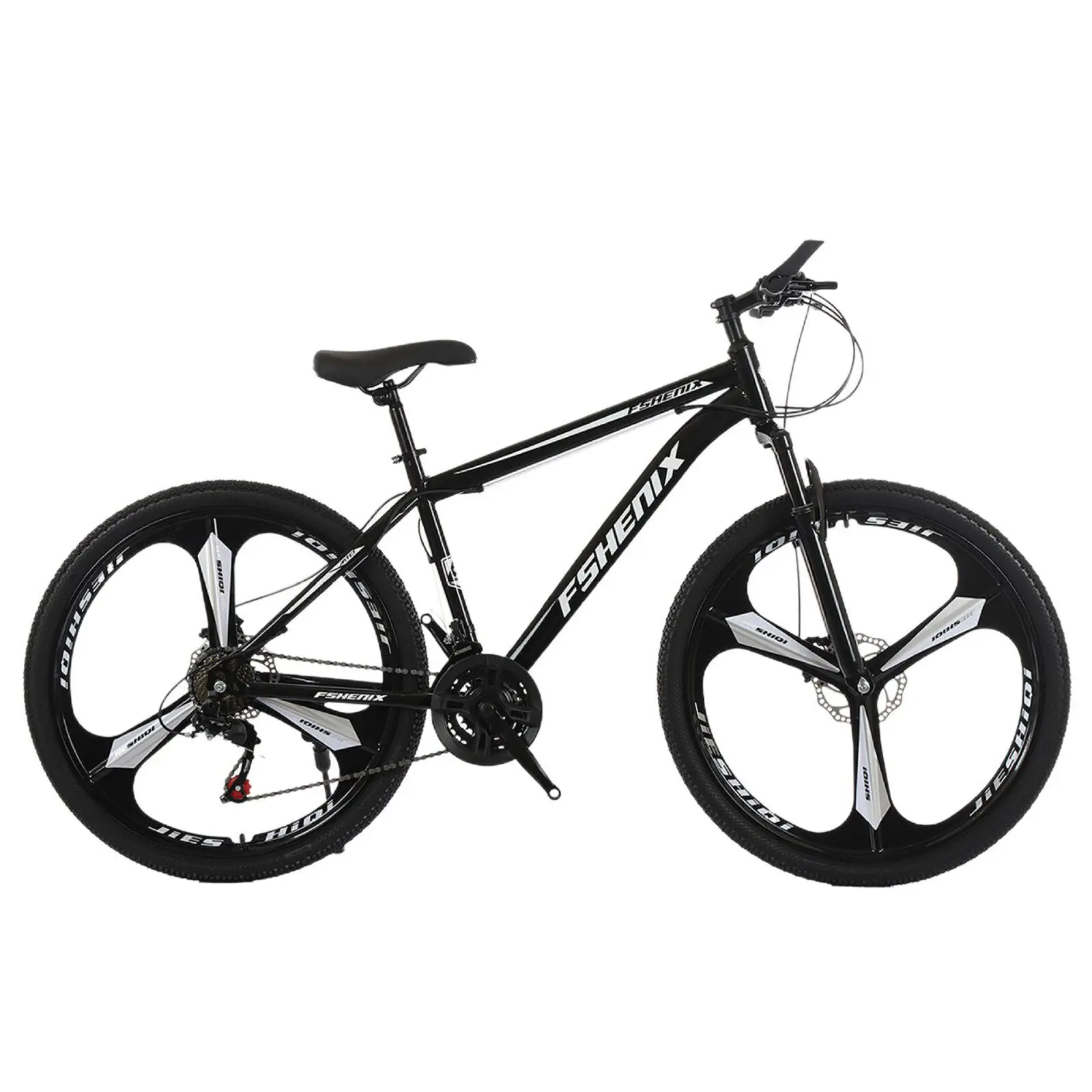 24/26 Inch Mountain Bike with Shock Absorption, Front and Rear Double Disc Brakes, 21-Speed Geared Bicycle