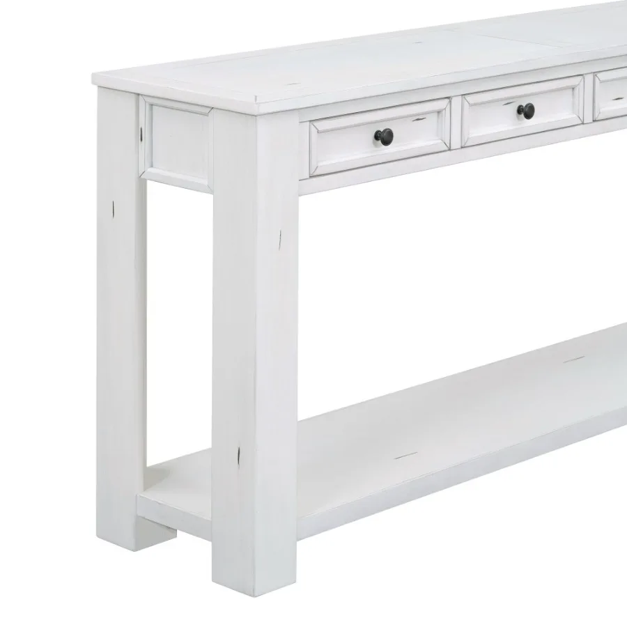 

TREXM Console Table Sofa Table with Storage Drawers and Bm Shelf for Entryway Hallway Antique White