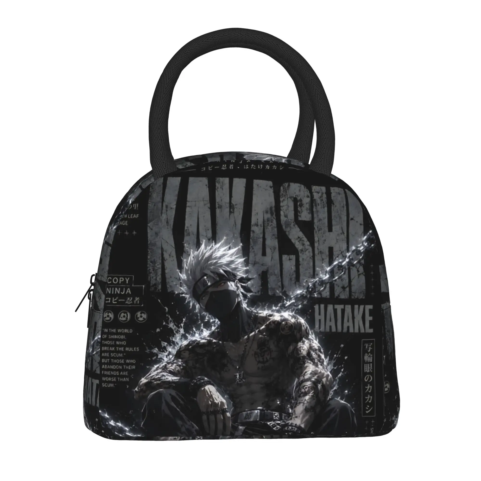 Naruto Anime Theme Insulated Lunch Bag Ice Pack Rice Bag kakashi bolsa Student Bento Lunch Handbag Insulation