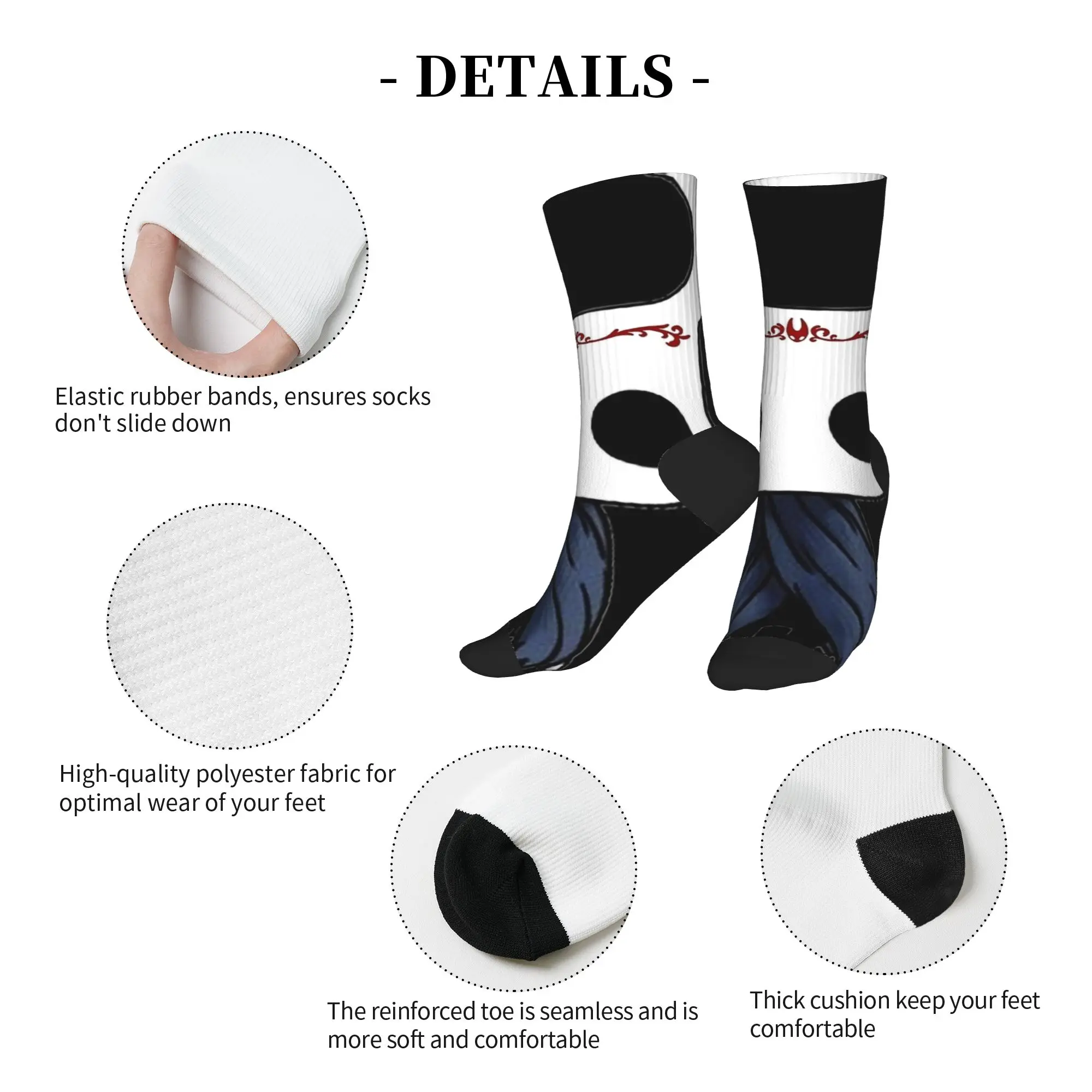 ホロウナイト ザ・ナイト シルクソングソックス 抗汗ストッキング 大人男性用 中柔らか アウトドアソックス 冬ファッション柄ソックス