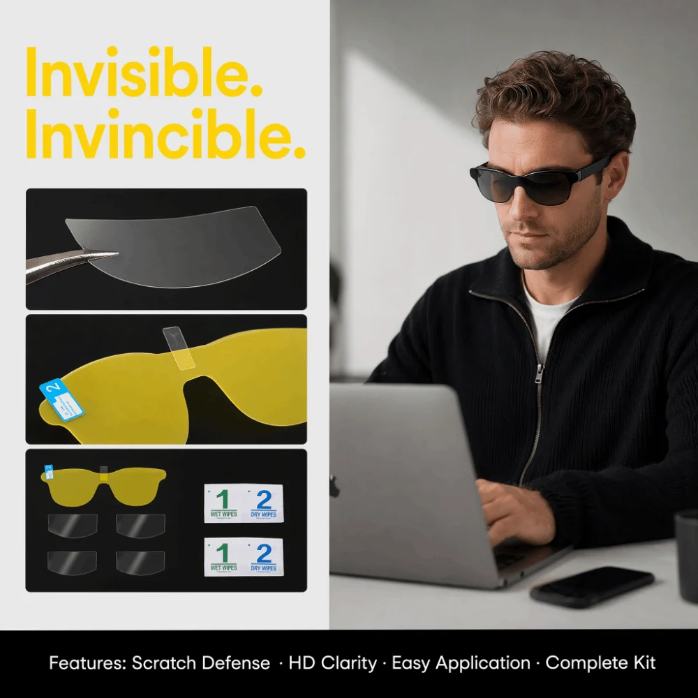 Clear HD Smart Glasses Lens Film Full Coverage Easy Installation Lens Protector Set Scratch Resistant for RayNeo GT/GT Max