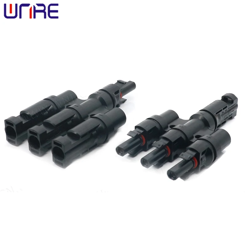 T-shaped Male Female Docking Plug Photovoltaic Connector Four-way Solar Module Waterproof Photovoltaic DC Special Plug