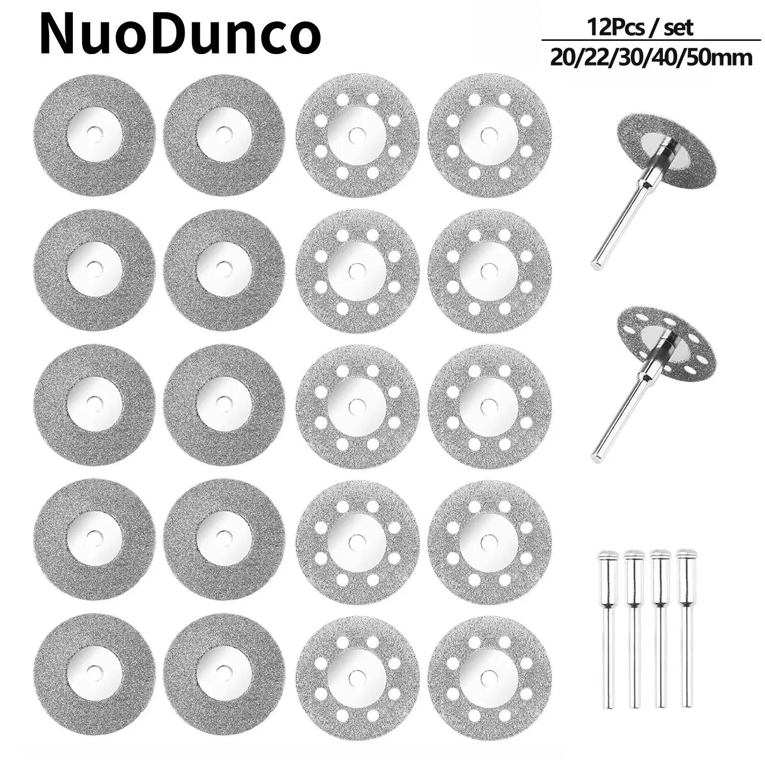 12Pcs 20/22/30/40/50mm Diamond Cutting Disc Cut Off Rotary Tool Disk Mini Circular Saw Blade for Dremel Accessories Wood Sharp