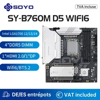 SOYO World Premiere Intel B760M WiFi6 Motherboard M-ATX Dual-Channel DDR5 Support 14600K M.2 PCIE4.0 NVME USB3.2 SATA3 RGB Pin