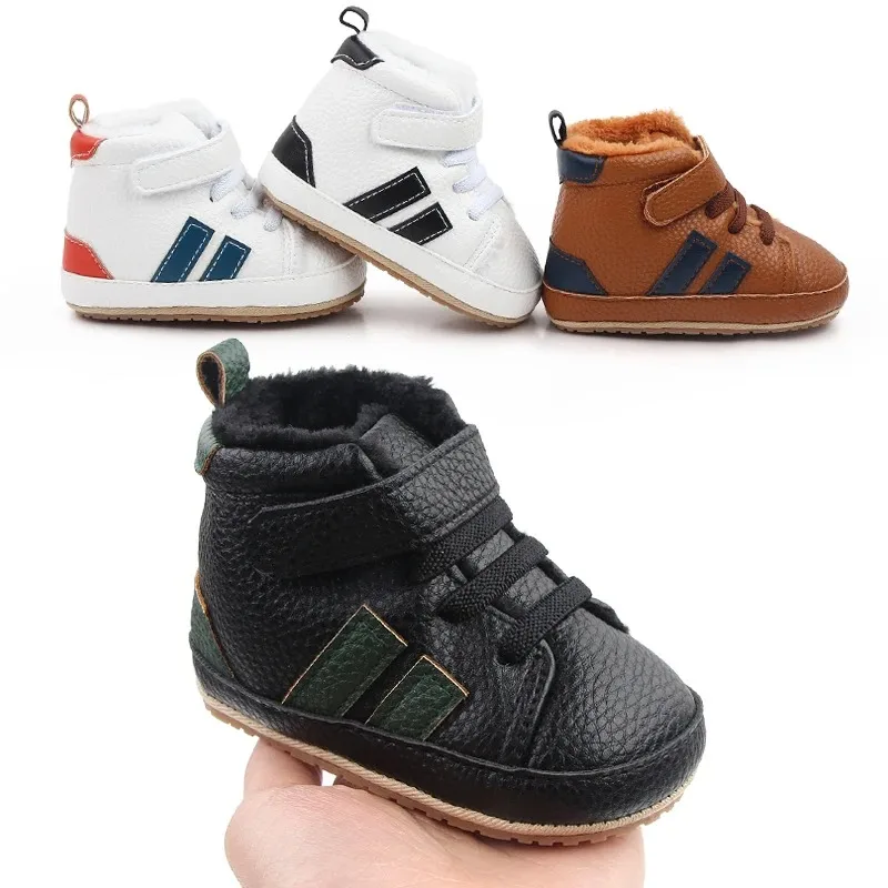 Toddlers' First Walking Shoes, Bebé, Criança, Infantil, Antiderrapante, Sola TPR, Soft PU, Inverno e Outono, New Arrival, 11cm, 12cm, 13cm, 2023