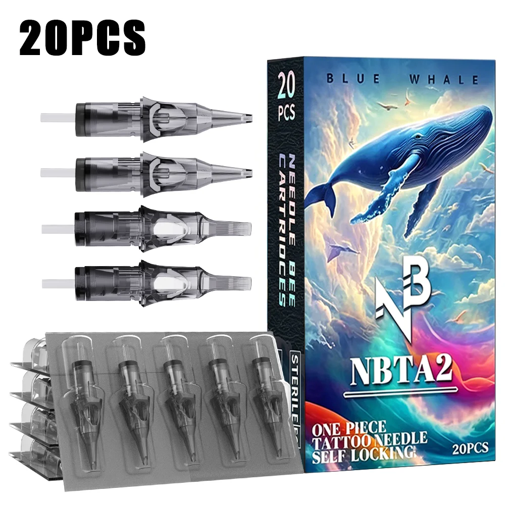 Blue Whale 20PCS Self-Lock Tattoo Cartridge Needles for Rotary Tattoo Pen