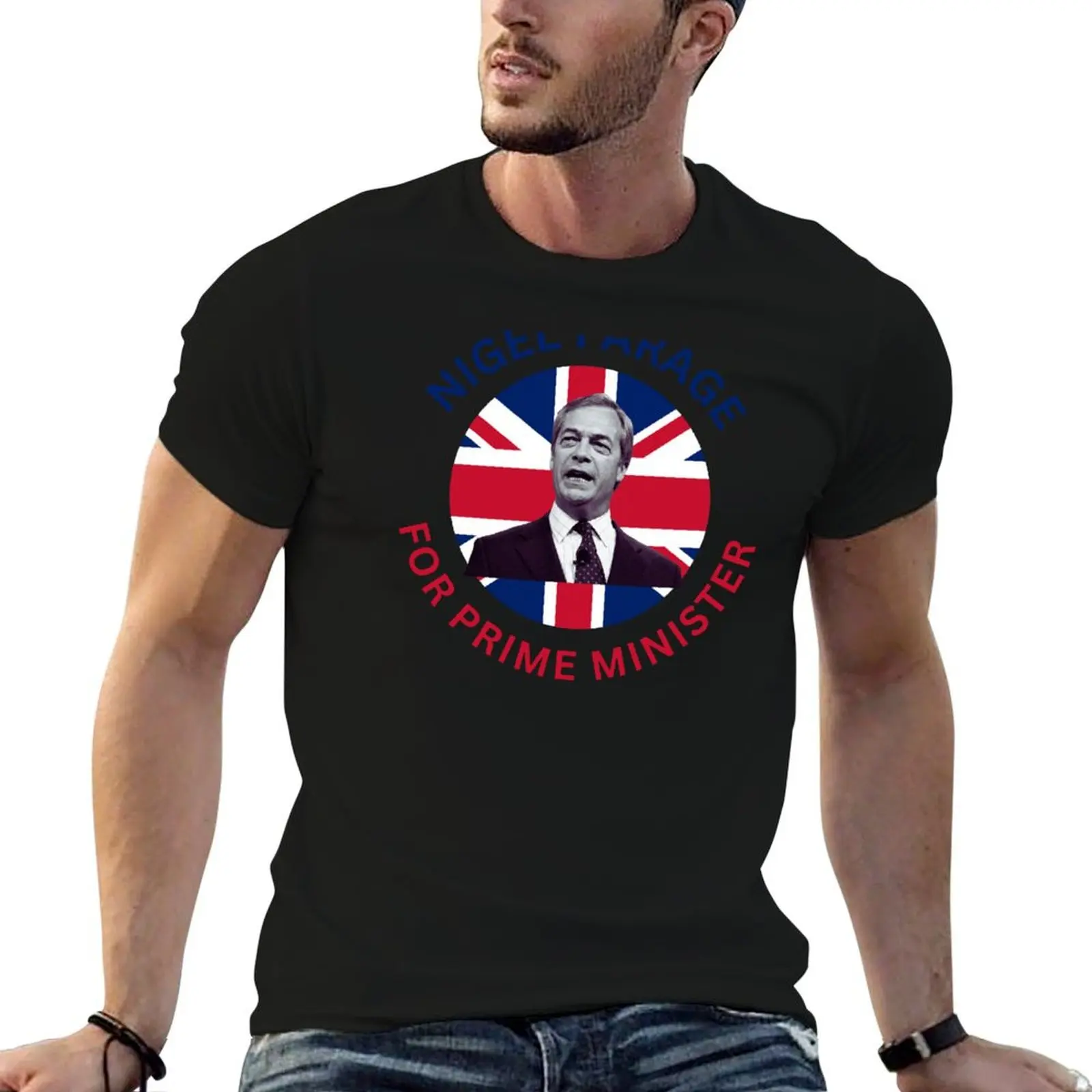 Nigel Farage For Prime Minister Britain Flag 2024 T-Shirt anime figures cotton graphic tees outfits for men