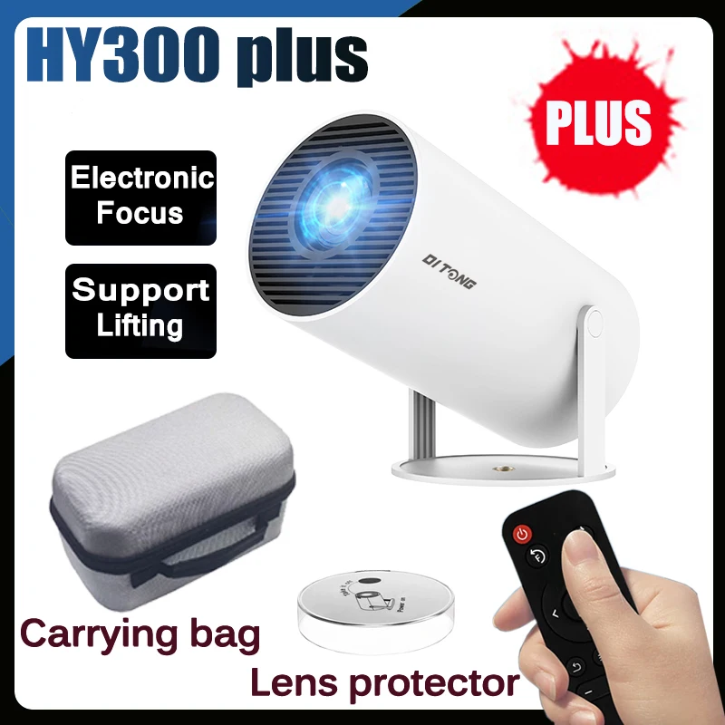 DITONG HY300 Plus projecteur Android 4K 1280*720P double Wifi 300ANSI vidéo cinéma extérieur Portable maison hd led HY300 Pro Projetor