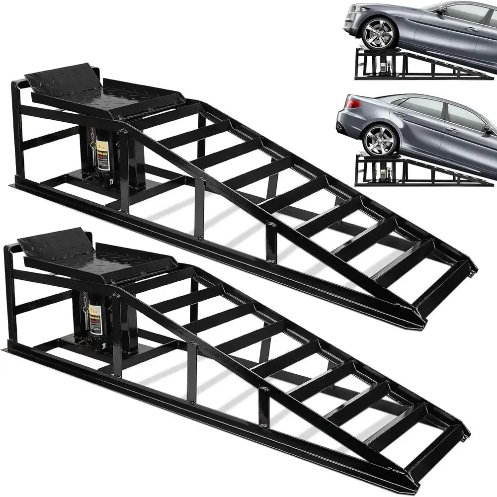 

2-Pack Heavy-Duty 5-Ton 11000lbs Adjustable Steel Car Lift for Vehicle Maintenance and Repair