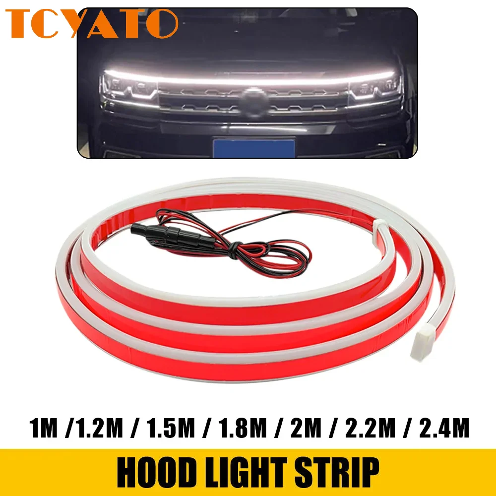 TCYATO Car scanning daytime running lights, hood lights, engine hood decorative lightsgrille LED modified light strips, dynamic