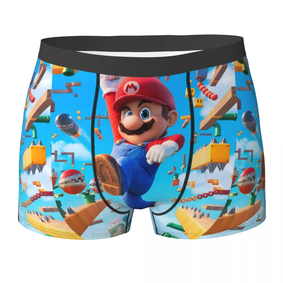 Super-Marios Boxer Brief Underwear Hot Sale Man Elastic Boxer Shorts Custom DIY Large Size Underpants