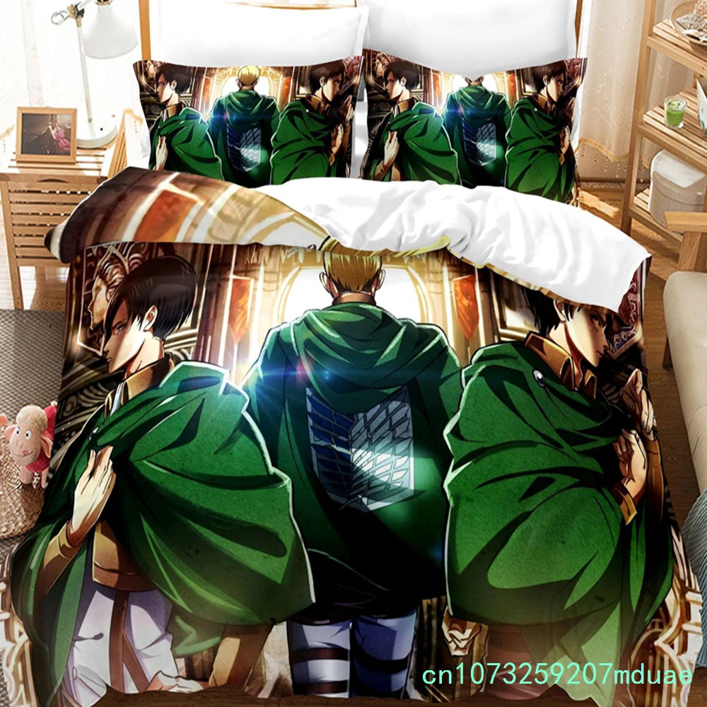 New Attack On Titan Bedding Set Single Twin Full Queen King Size Attack On Titan Children Kid Bedroom Duvet Cover Sets