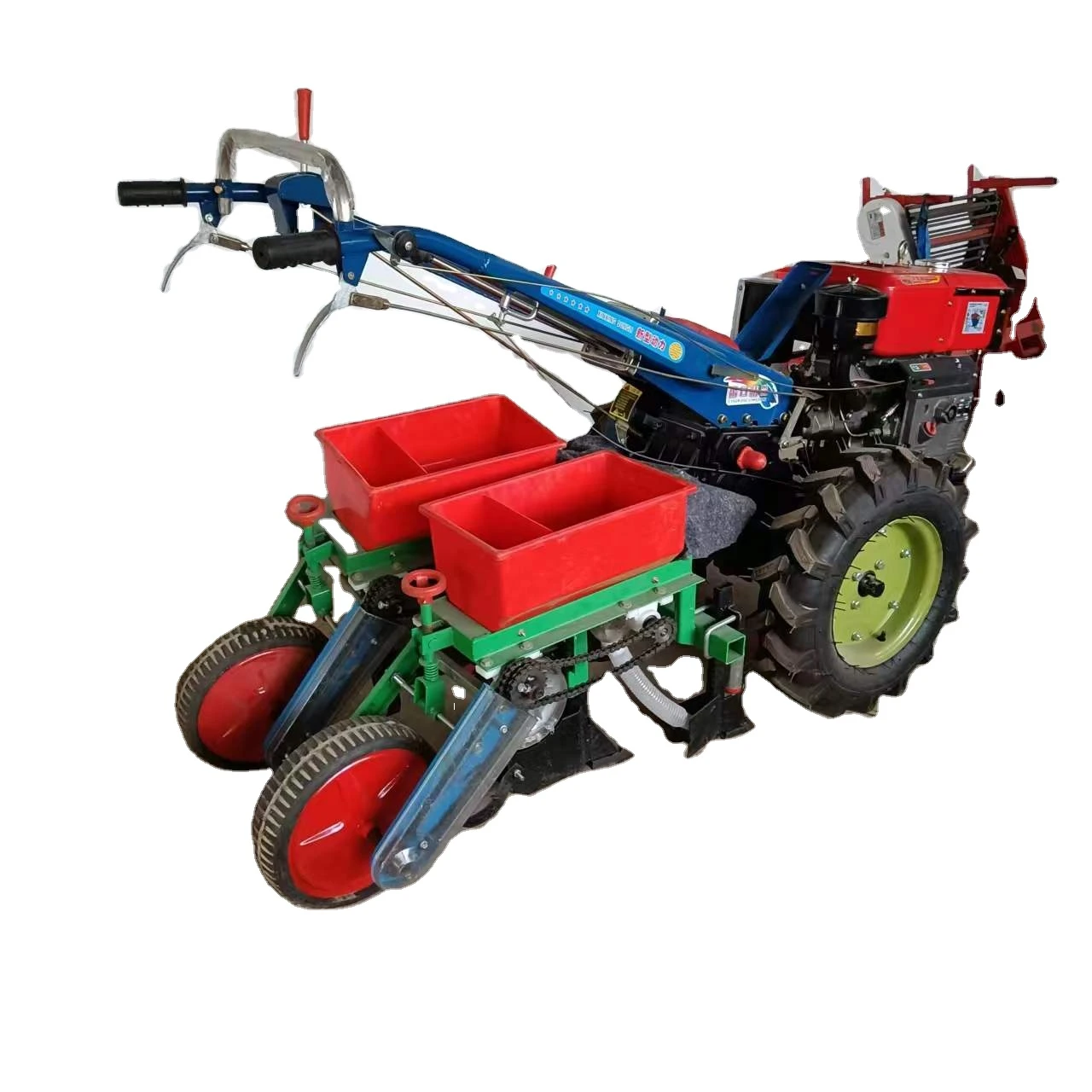 

【Hot】Farm Machinery Walking Tractor with Corn Planter Soybean Seeder with Fertilizing Machine