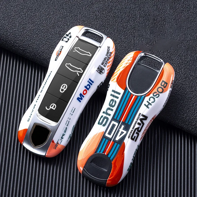 Fashion ABS High Quality Car Key Case Shell Cover Suitable for Porsche Macan 718 Cayenne Panamera 911 Taycan MARTINI Accessorie