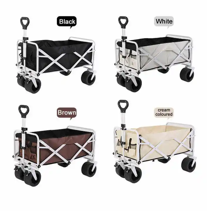 

Custom 150L Double Brake Campsite Adjustable Collapsible Folding Outdoor Garden Trolley Beach Picnic Foldable Camping Wagon Cart