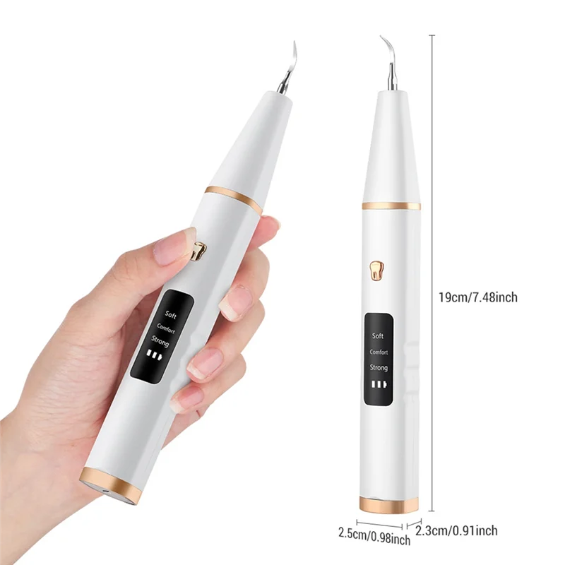 CKFAM-전기 음파 스케일러 LED 스케일러 구강 치아 타르타르 제거제 플라크 얼룩 클리너 제거 치아 미백