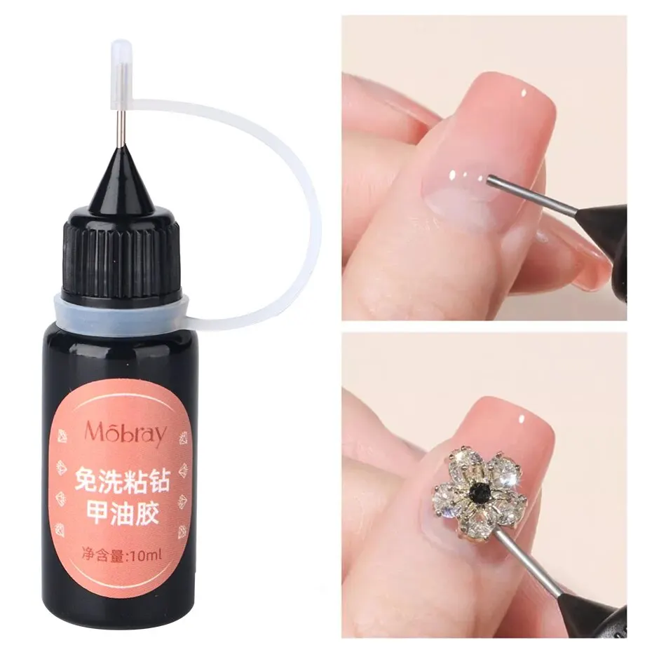 네일 아트 쥬얼리 장식을위한 10ml 닦지 않은 네일 네일 접착제 젤 탑 코트 폴란드어 UV LED 젤 바니시