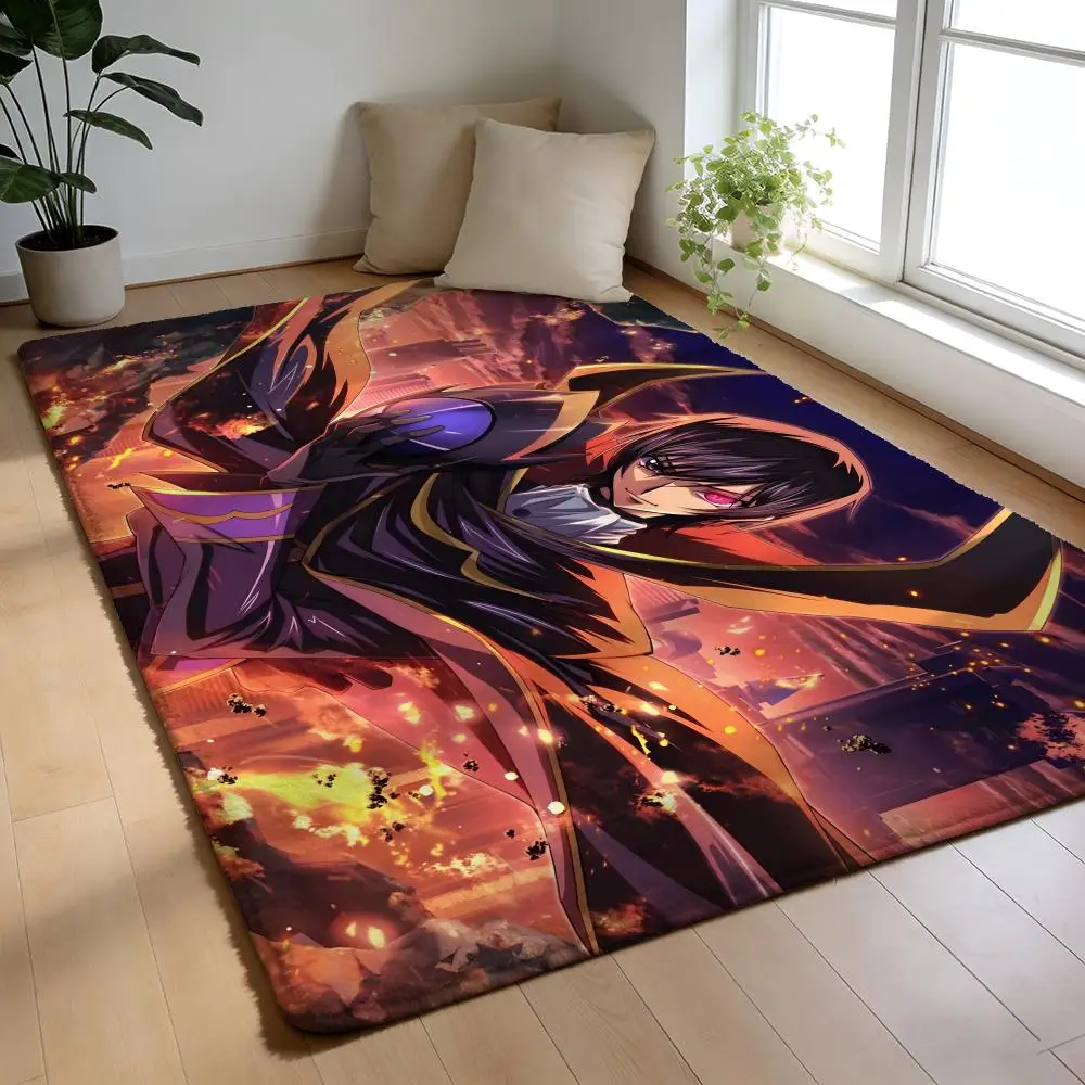 

Floor Mat Soft Flannel Rug Non-Slip Absorbent Mat for Bathroom Bedroom Home Decor C-Code Geass
