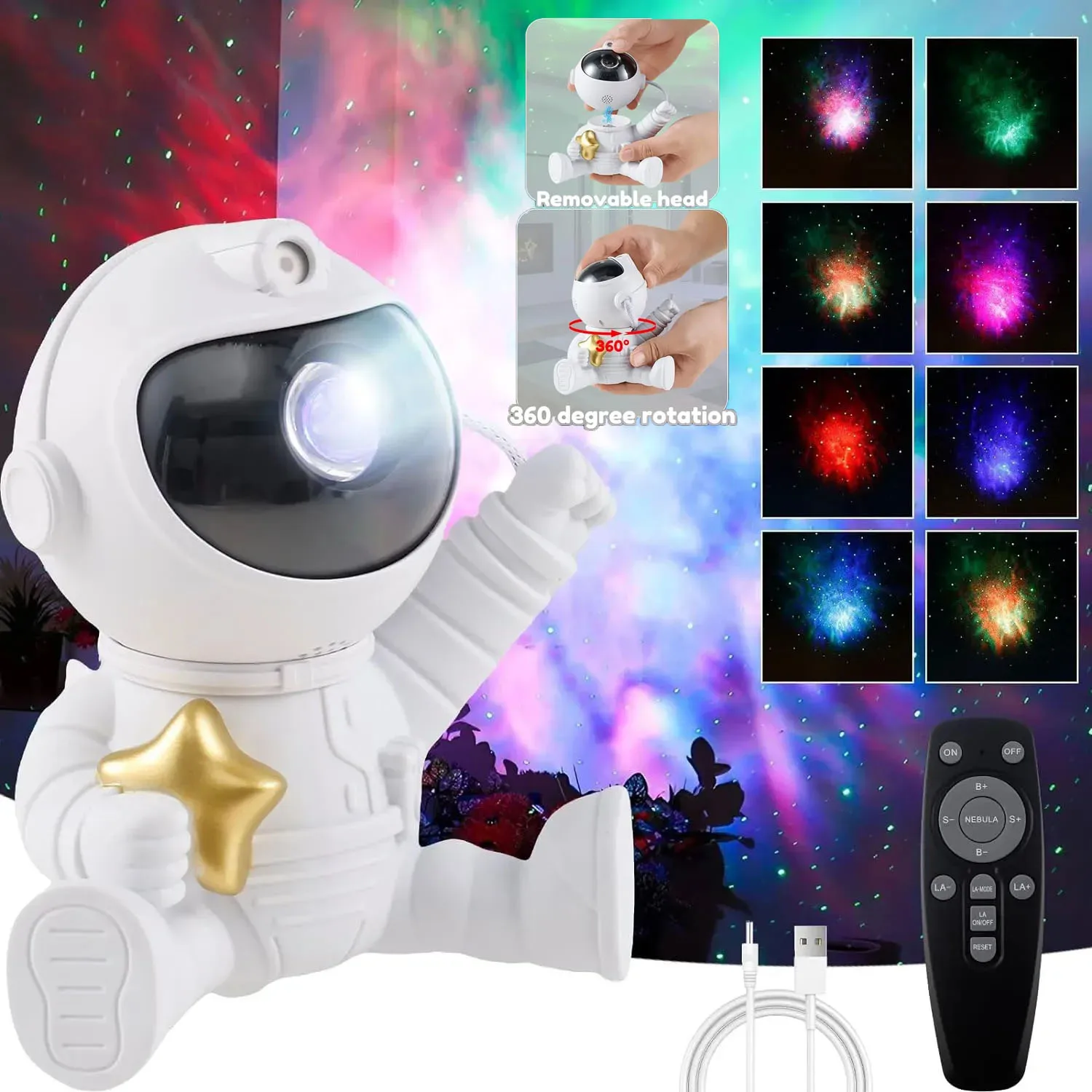 Astronaut Projector Children Night Light LED Galaxy Stars Projector RGB Table Lamps For Gaming Room Decor Birthday Gift