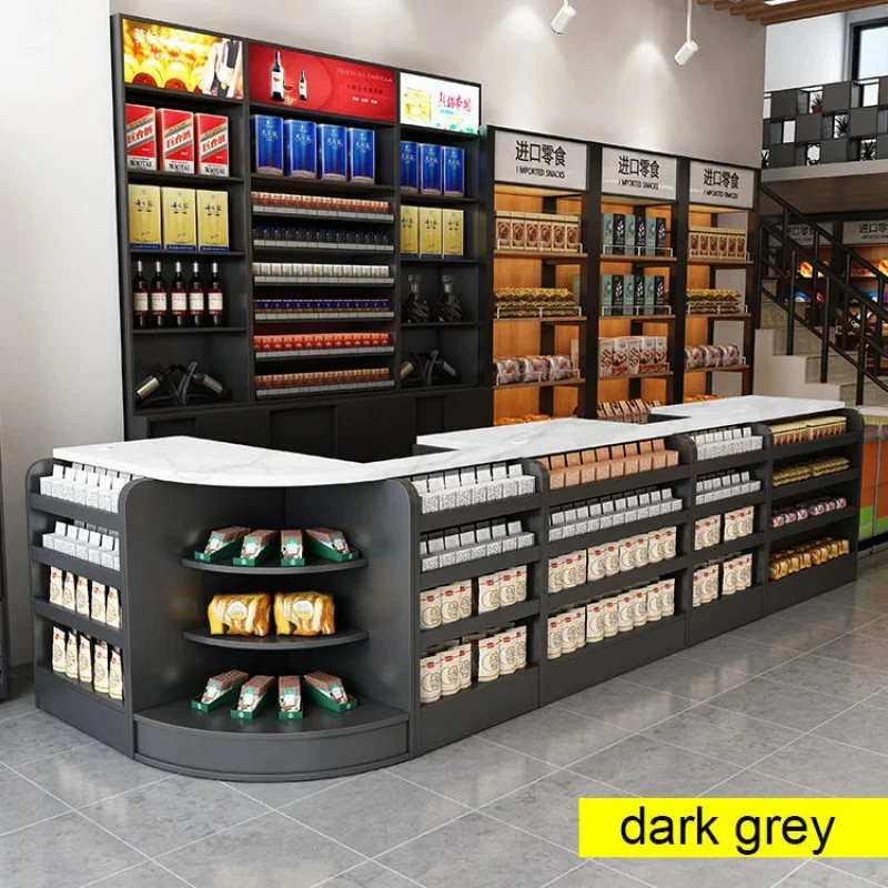 custom.Hongbai Medium Density Fiberboard Customizable Dimensions Grocery Checkout Counter Display Front Desk Removal/Insta
