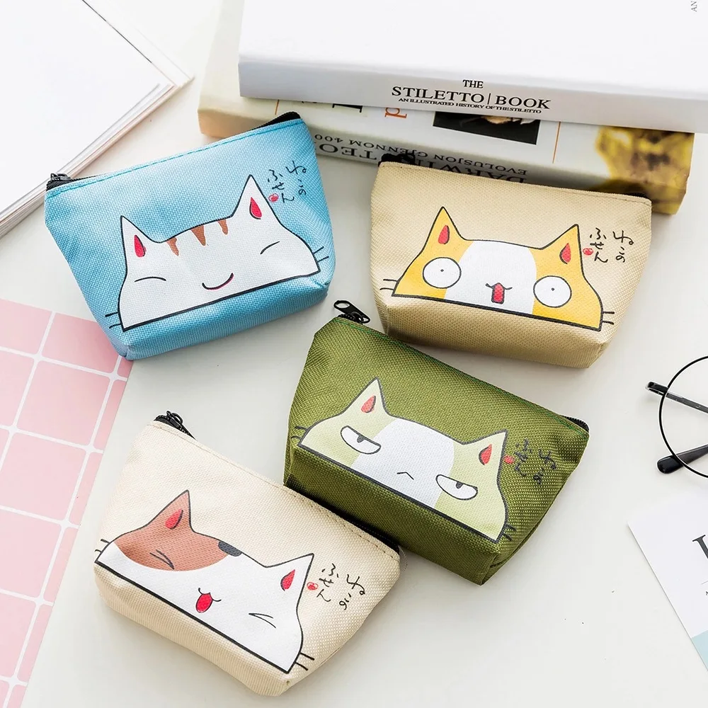 1pcs pu Kinder Geldbörse niedlichen Tier muster koreanischen Stil schöne Geschenke Cartoon Katze Kopfhörer Schlüssel Aufbewahrung tasche Kinder Reiß verschluss Brieftasche