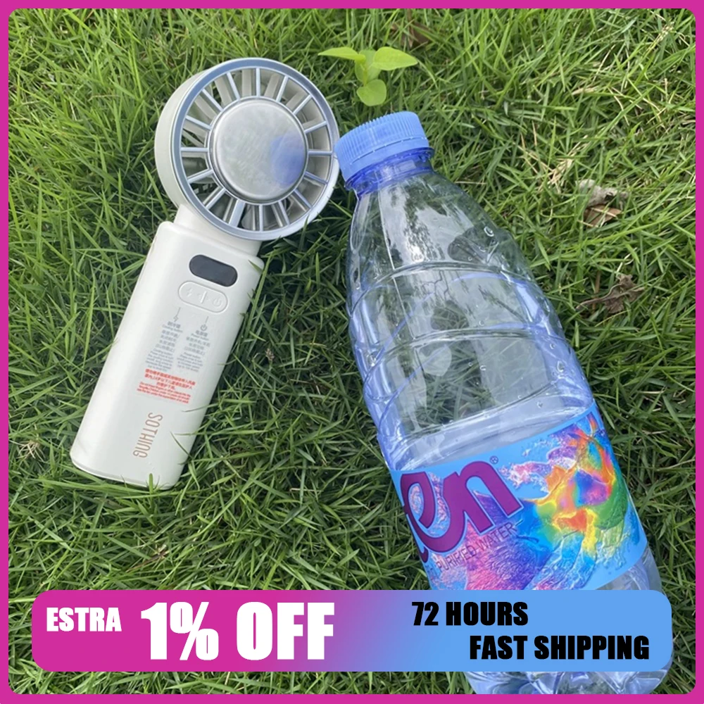 SOTHING Refrigeration Folding Handheld Fan 100-Gear Personality Adjustment Handheld Small Fan Low Noise Light Weight For Gifts