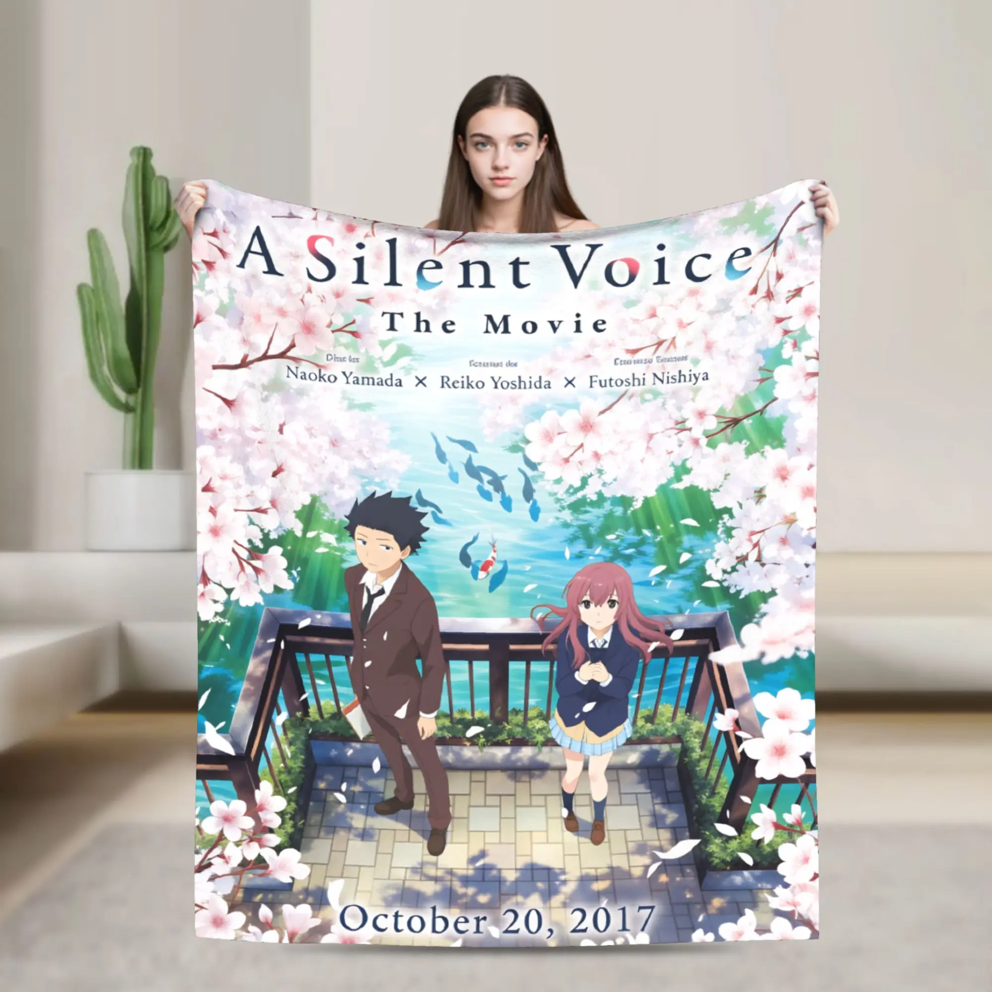 

A Silent Voice Blankets Japanese Anime Warm Soft Plush Throw Blanket For Living Room Airplane Travel Flannel Bedspread Bed Cover