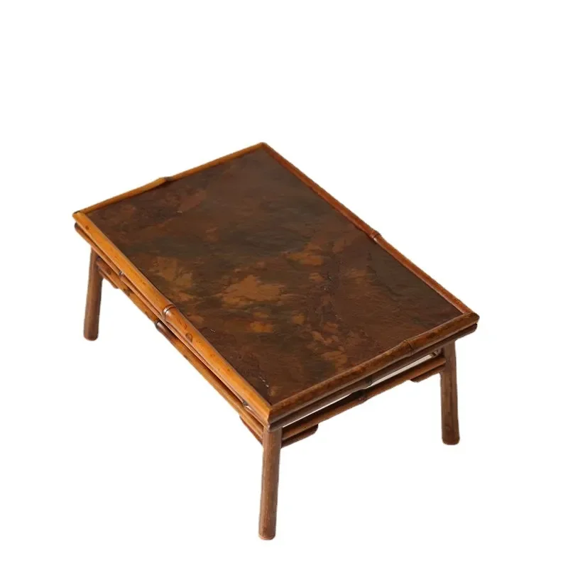 Small Tea Table Rattan Mat Surface Tea Set Storage Coffee Table Tatami Cup Holder Fireplace Dry Brewing Table