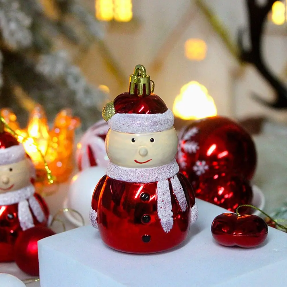 72pcs Cartoon Painted Christmas Balls Set Plastic Festival Christmas Balls Hanging Ornament Unique Christmas Tree Pendant