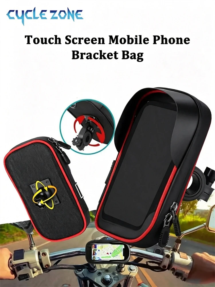 AliExpress cycle zone Touch Screen Bicycle Phone Holder Bag 360° Rotation 2-in-1 Waterproof Front Frame Bag  for MTB Cycling Road Bike Accessories