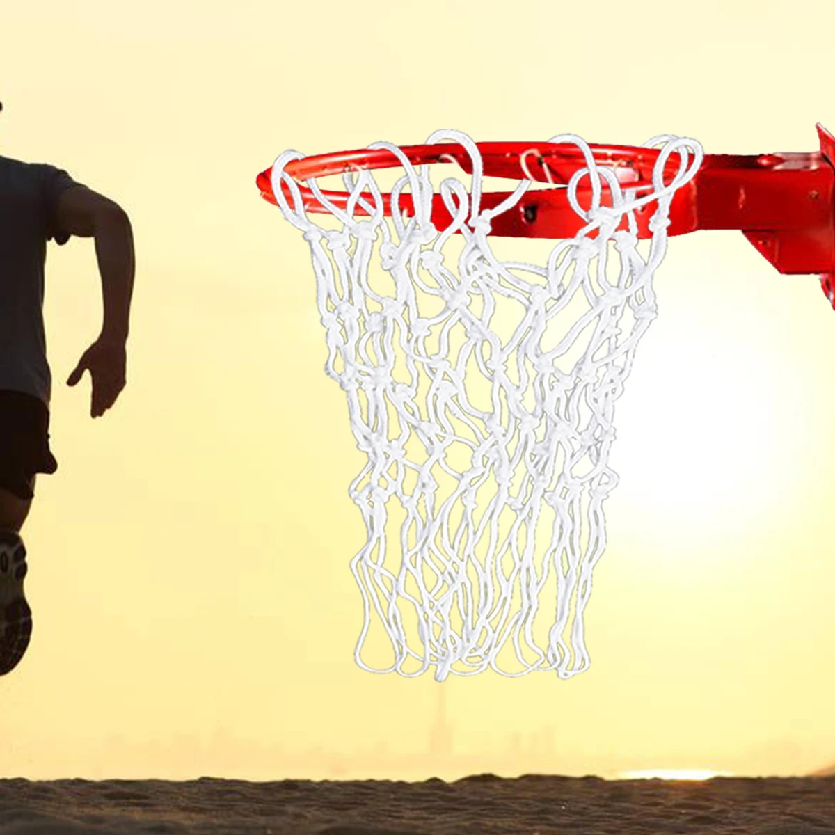 2 قطعة ليلة متوهجة مضيئة كرة السلة صافي النايلون مضفر القياسية المهنية كرة السلة صافي الثقيلة شبكة سميكة كرة السلة N